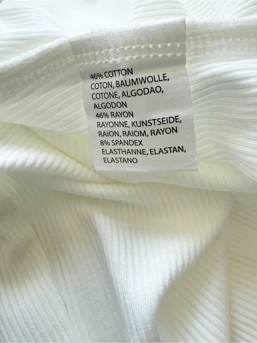 Anthropologie Ivory White Pearl Bow Ribbed Tank - Picture 5 of 7